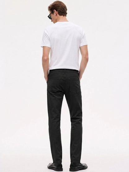 Silisoul Black Regular Fit Cotton, Viscose Rayon Trousers