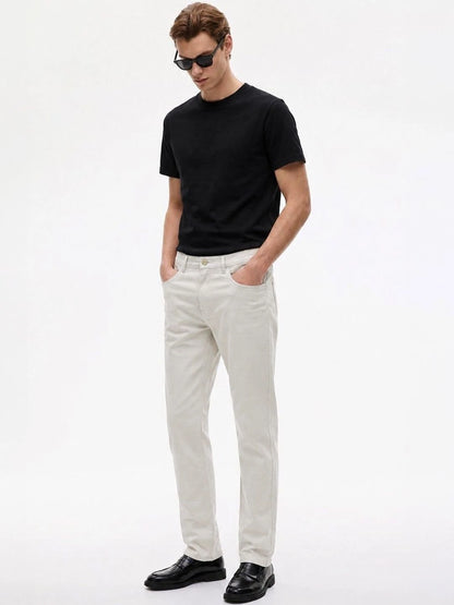Silisoul Beige Regular Fit Cotton, Viscose Rayon Trousers