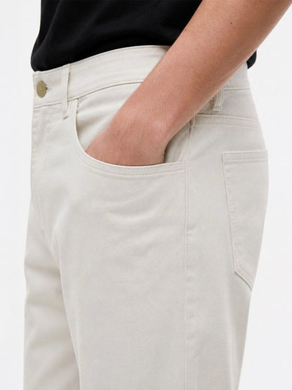 Silisoul Beige Regular Fit Cotton, Viscose Rayon Trousers