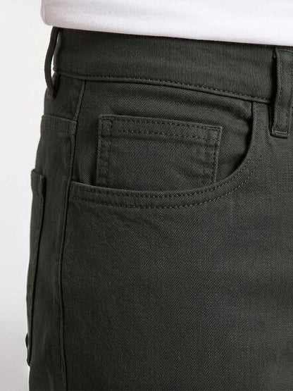 Silisoul Olive Regular Fit Cotton, Viscose Rayon Trousers