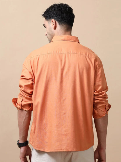 Silisoul Coral Relaxed Fit Cotton Long Sleeves Spread Collar Shirt