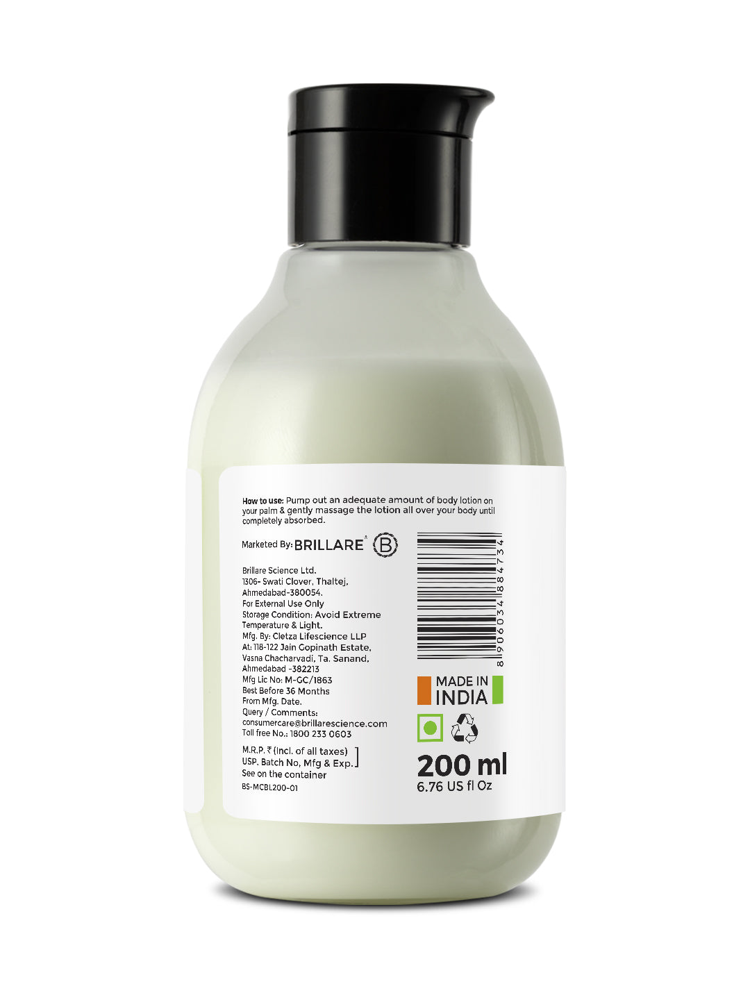 Brillare Mint & Coconut Body Lotion  (200ml)