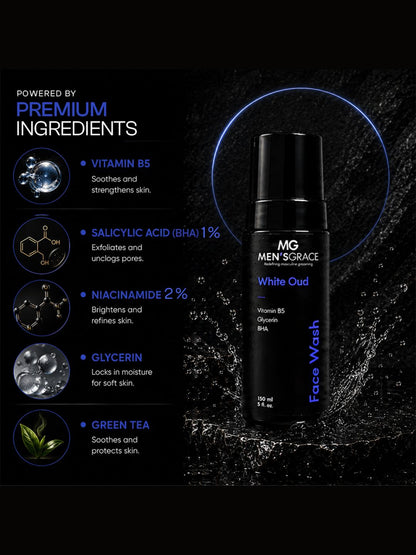 Men's Grace 1% Salicylic Acid & 2% Niacinamide Oil & Acne Control Face Wash (150ml)