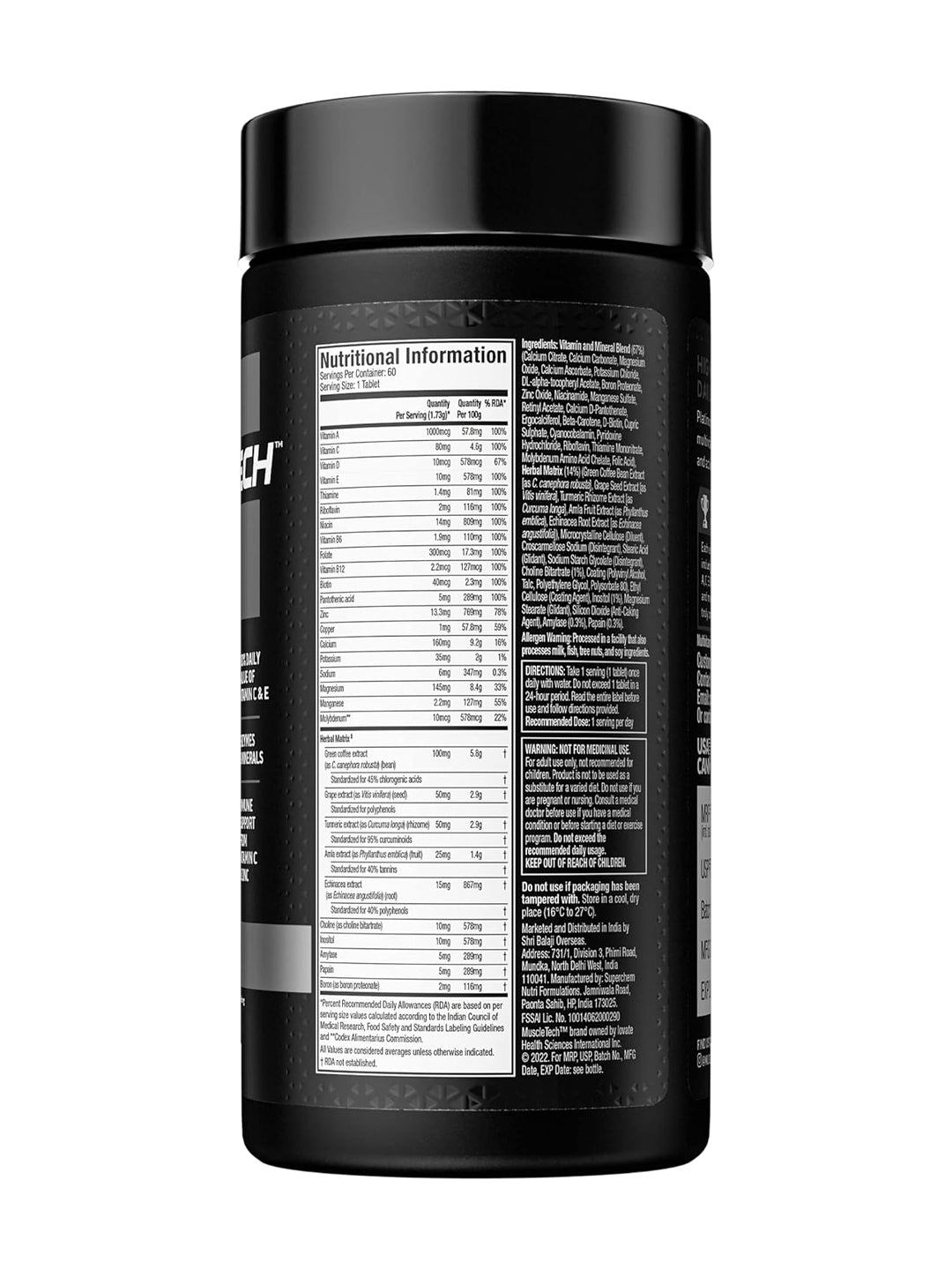 Muscletech Platinum Multivitamin Tablets 60 Tablets