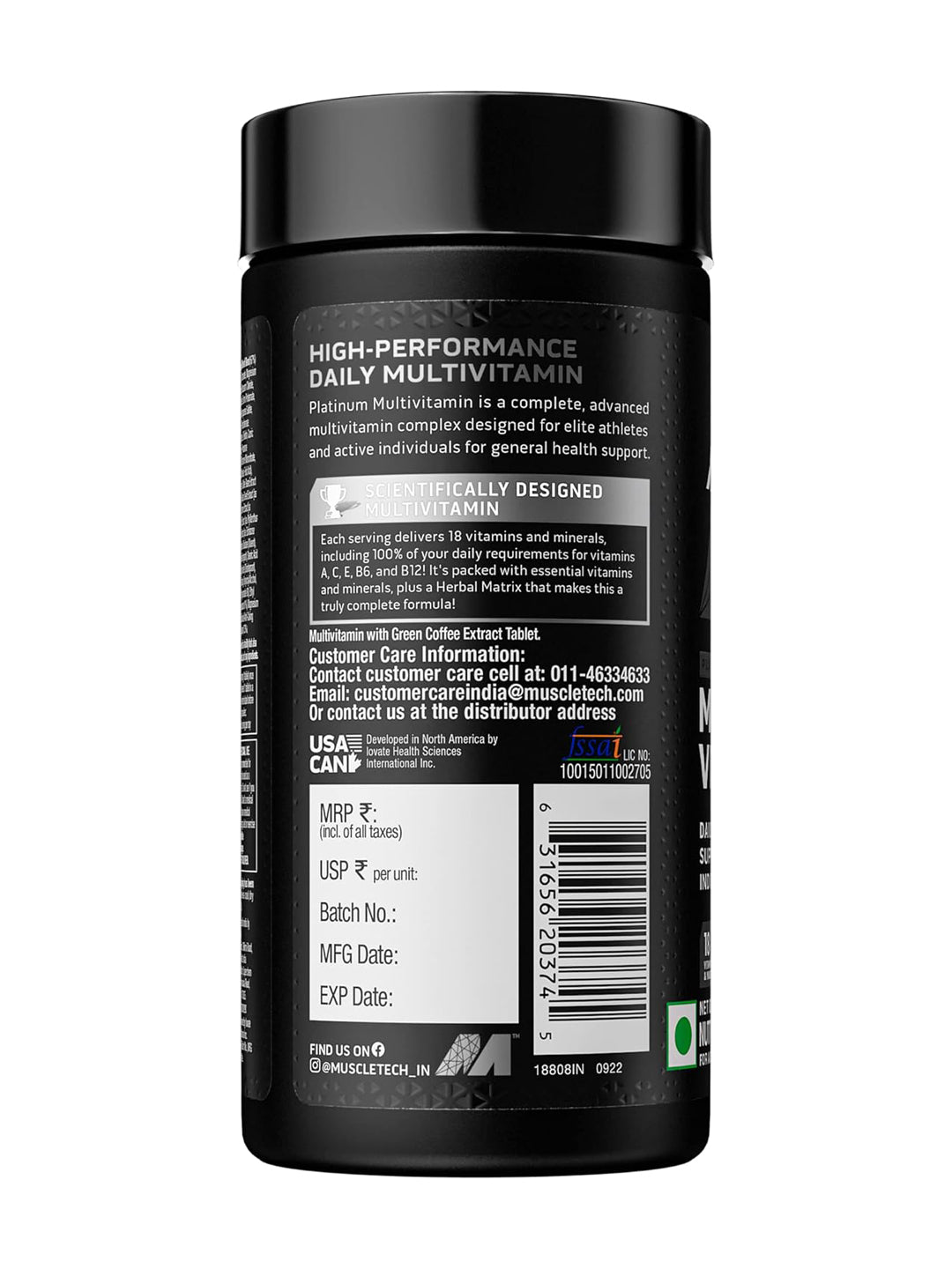Muscletech Platinum Multivitamin Tablets 60 Tablets