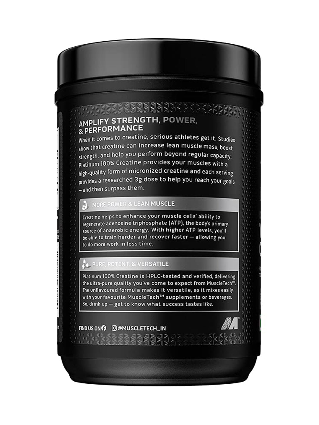 Muscletech Platinum 100% Creatine Monohydrate Unflavoured Powder 400 g