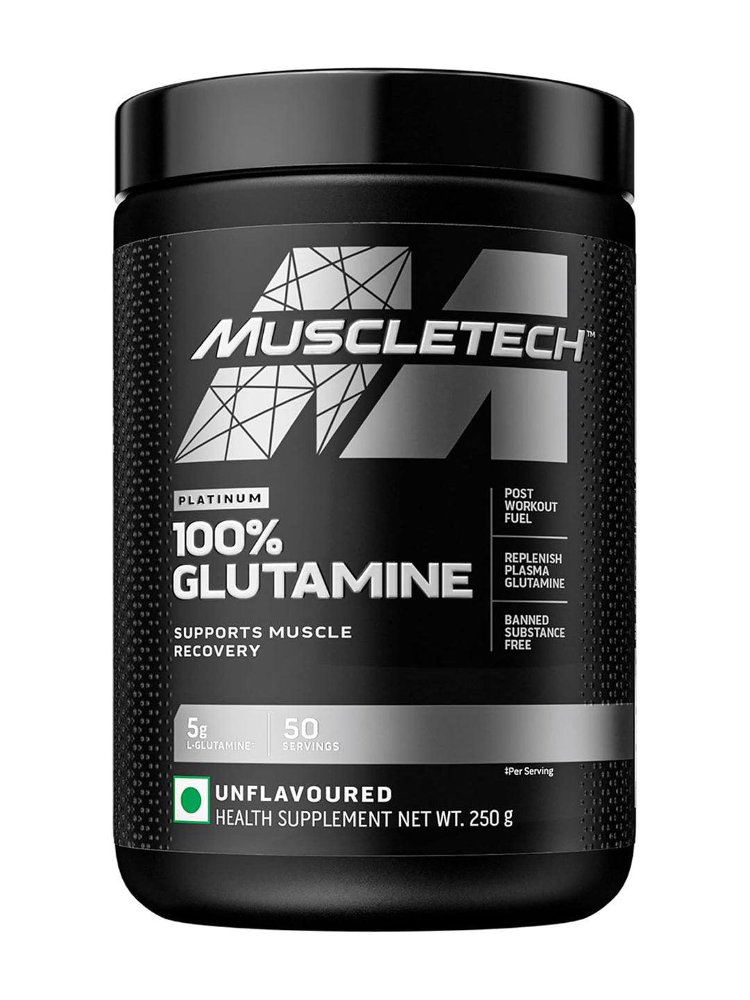 Muscletech Platinum 100% Glutamine Unflavoured Powder 250 g