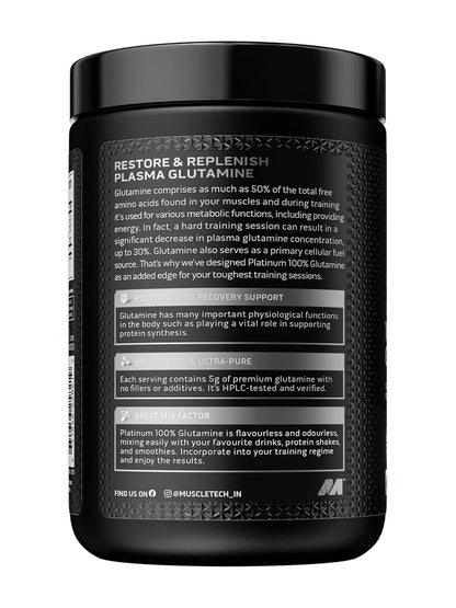 Muscletech Platinum 100% Glutamine Unflavoured Powder 250 g