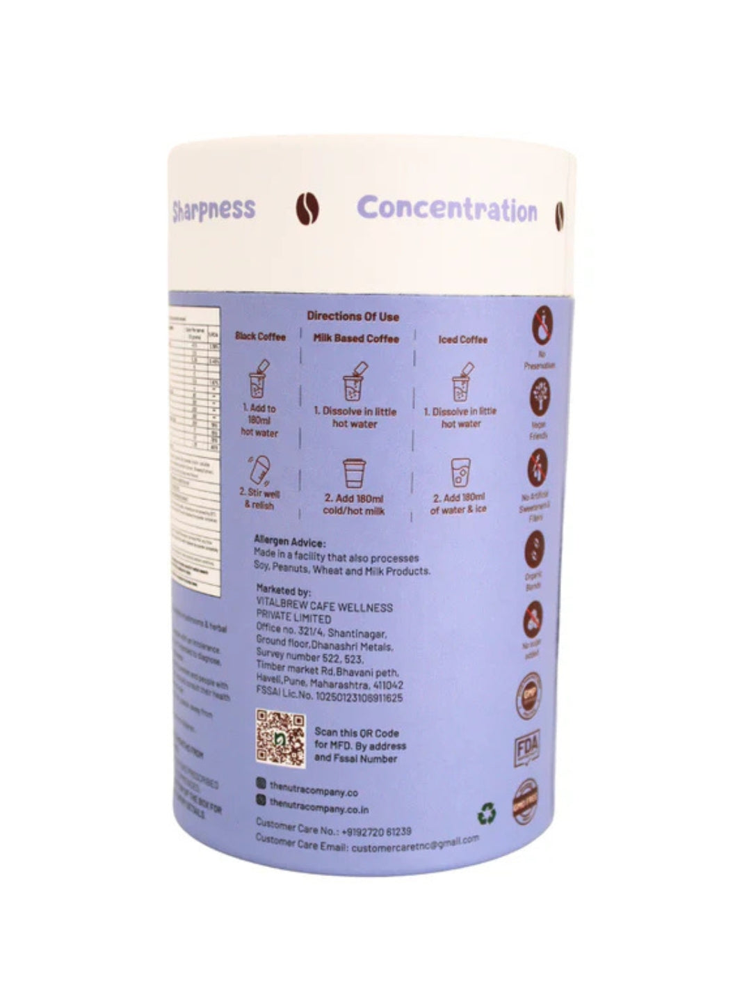 The Nutra Company Focus Coffee with L-Theanine & Rhodiola | No-Jitter Mental Clarity Coffee