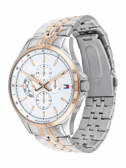 Tommy Hilfiger Round White Dial Analog Watch With Metal Strap - NDTH1791617