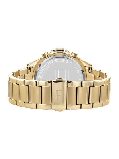 Tommy Hilfiger Round Gold Dial Analog Watch With Metal Strap - NETH1791969