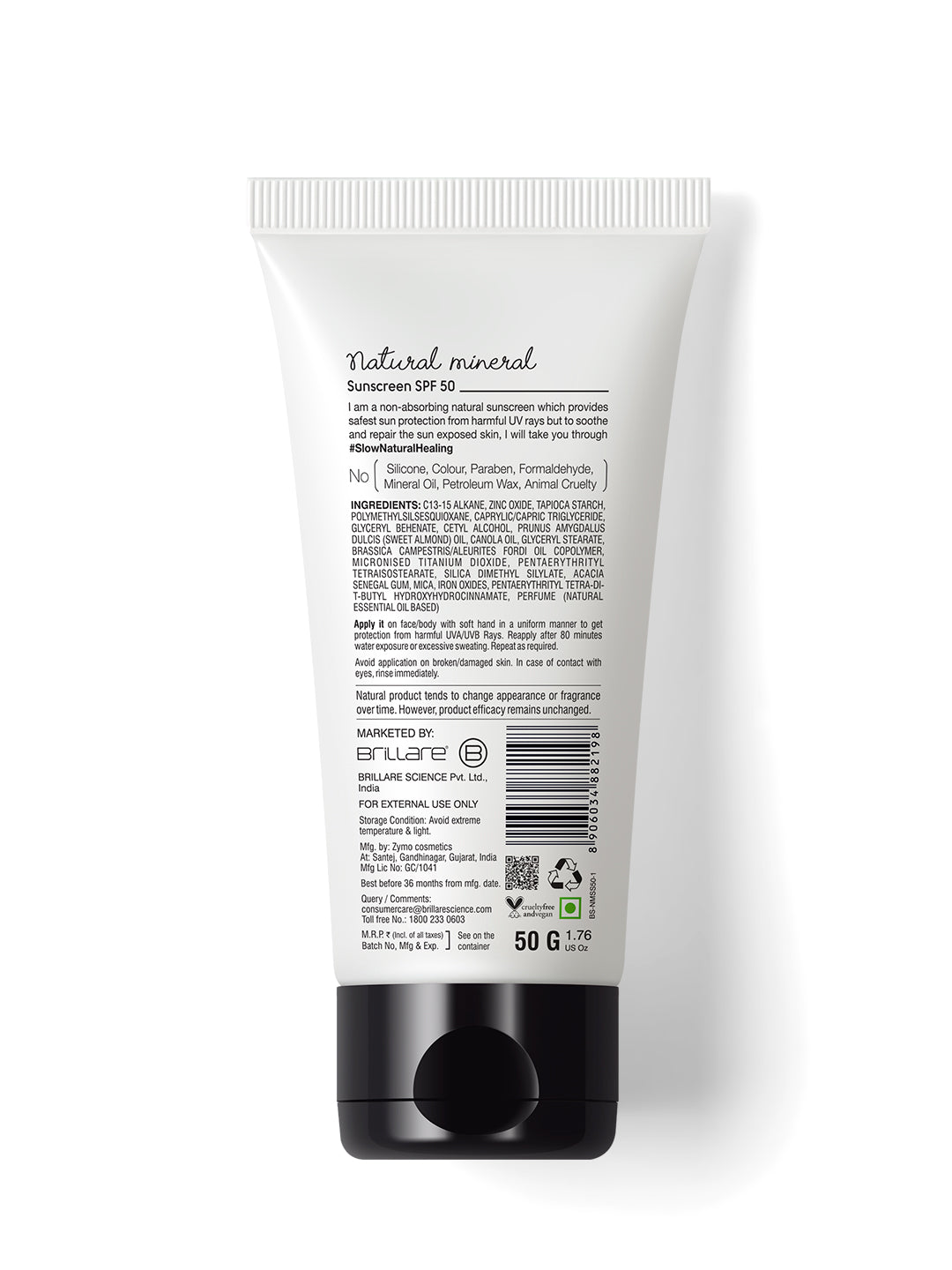 Brillare Natural Mineral Sunscreen Spf 50 (50g)