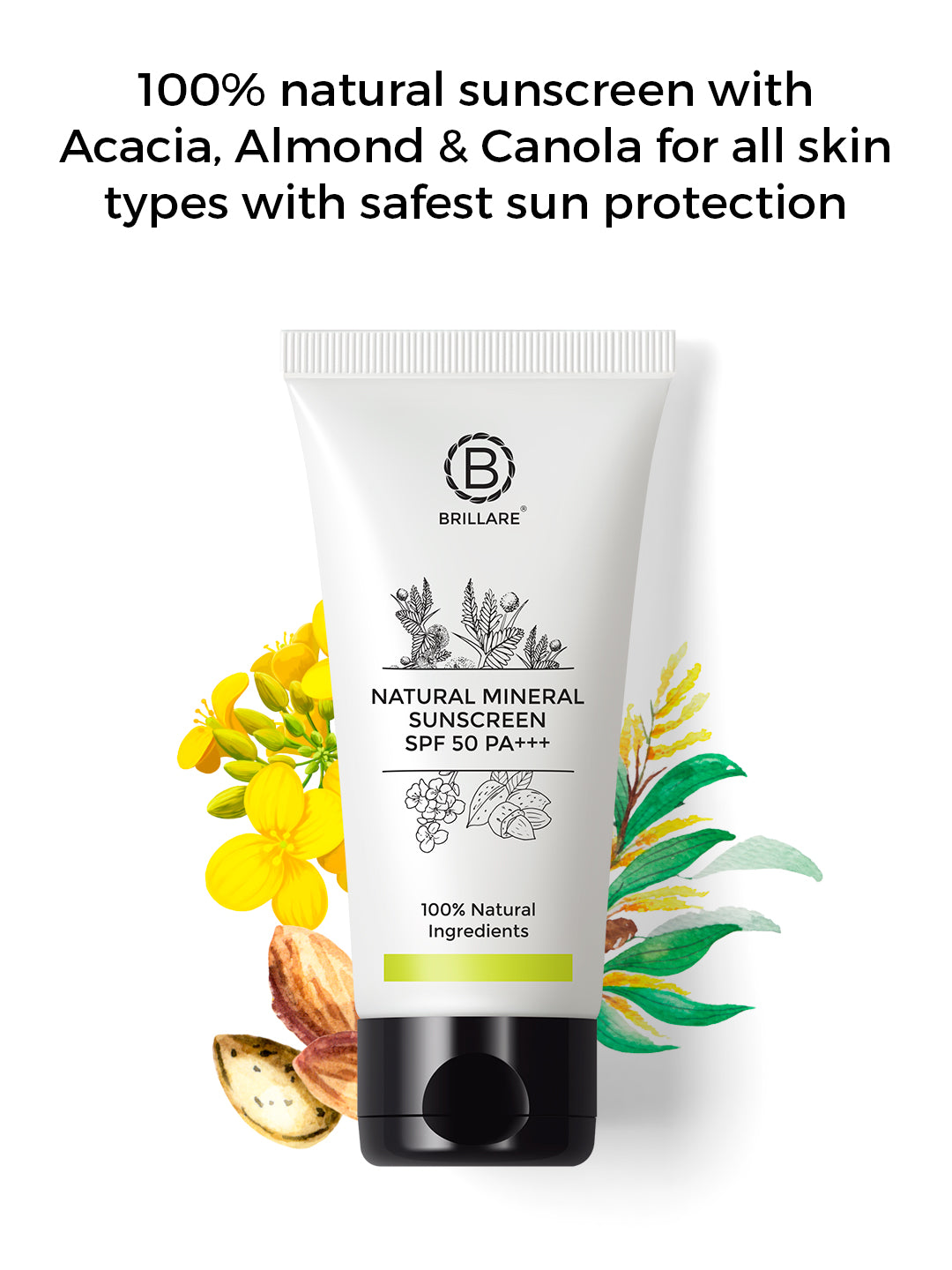 Brillare Natural Mineral Sunscreen Spf 50 (50g)