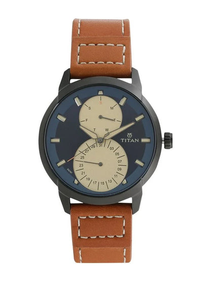 Titan Round Blue Dial Analog Watch - NR1756NL01