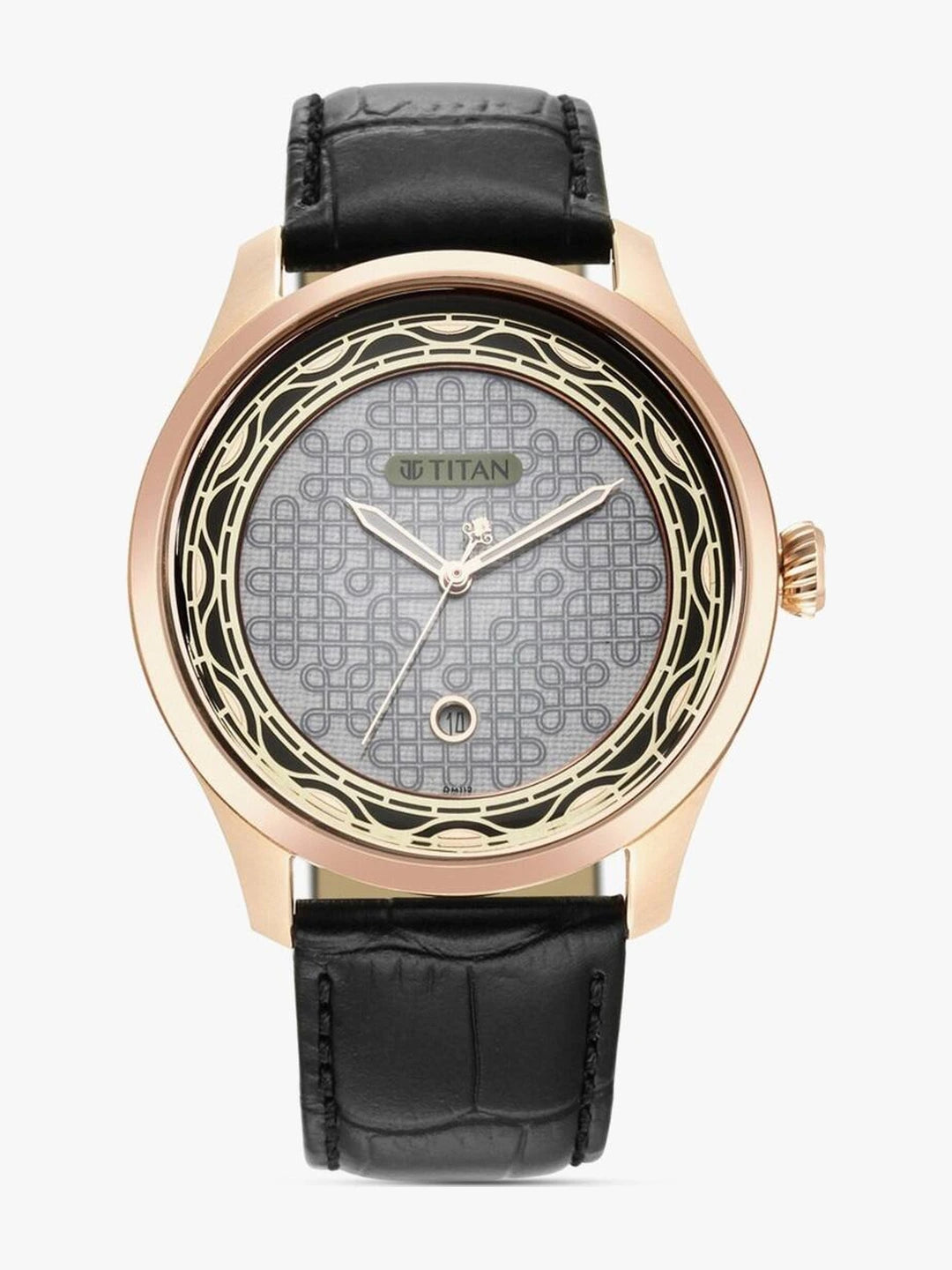 Titan Round Black Dial Analog Watch With Metal Strap - NR1796KL05F