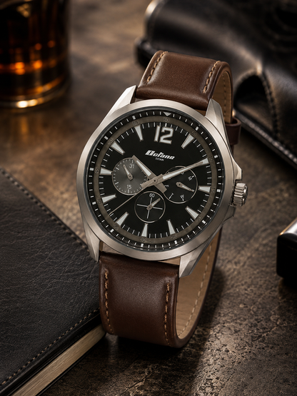 Titan Round Black Dial Analog Watch - NR90124SL02