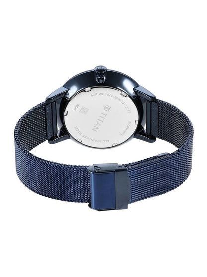Titan Round Black Dial Analog Watch With Metal Strap - NS94006QM04