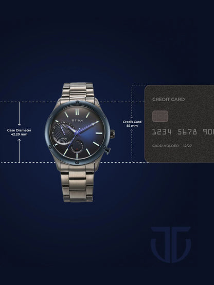 Titan Stellar Multifunction Analog With Blue Dial Watch - NT10009KM01
