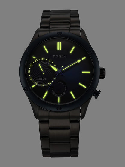 Titan Stellar Multifunction Analog With Blue Dial Watch - NT10009KM01