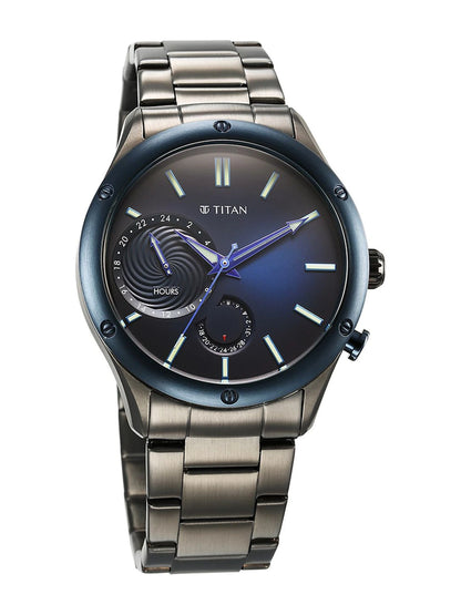 Titan Stellar Multifunction Analog With Blue Dial Watch - NT10009KM01