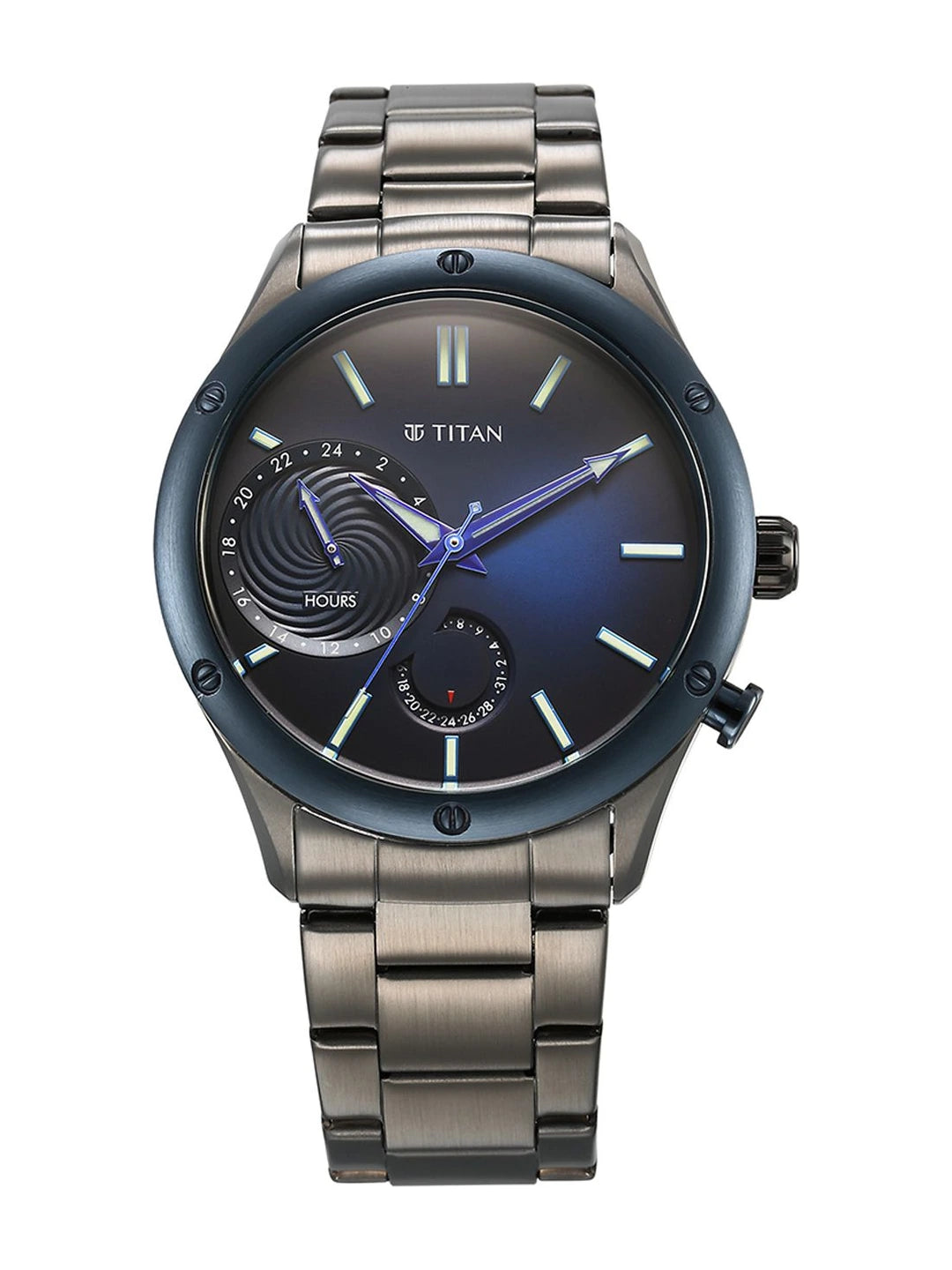 Titan Stellar Multifunction Analog With Blue Dial Watch - NT10009KM01