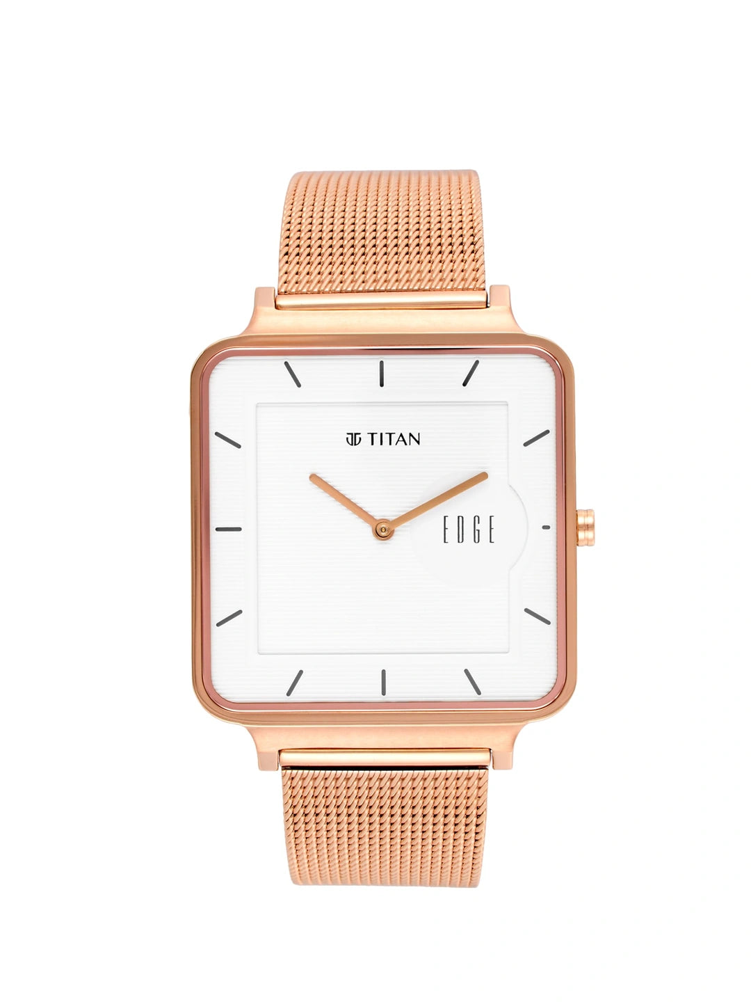 Titan Edge Round White Dial Analog Watch - NT10017WM01