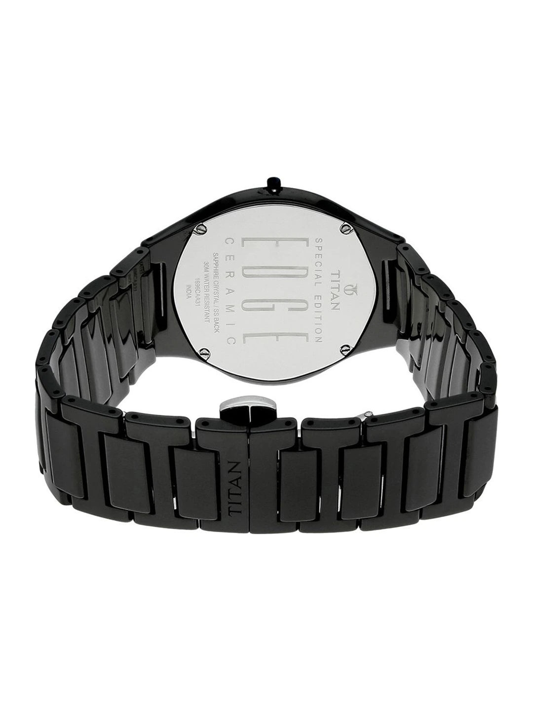 Titan Edge Ceramic Quartz Analog With Black Dial Watch - NT1696NC01