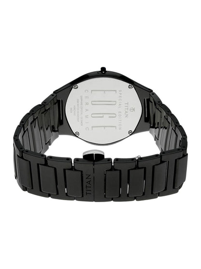 Titan Edge Ceramic Quartz Analog With Black Dial Watch - NT1696NC01