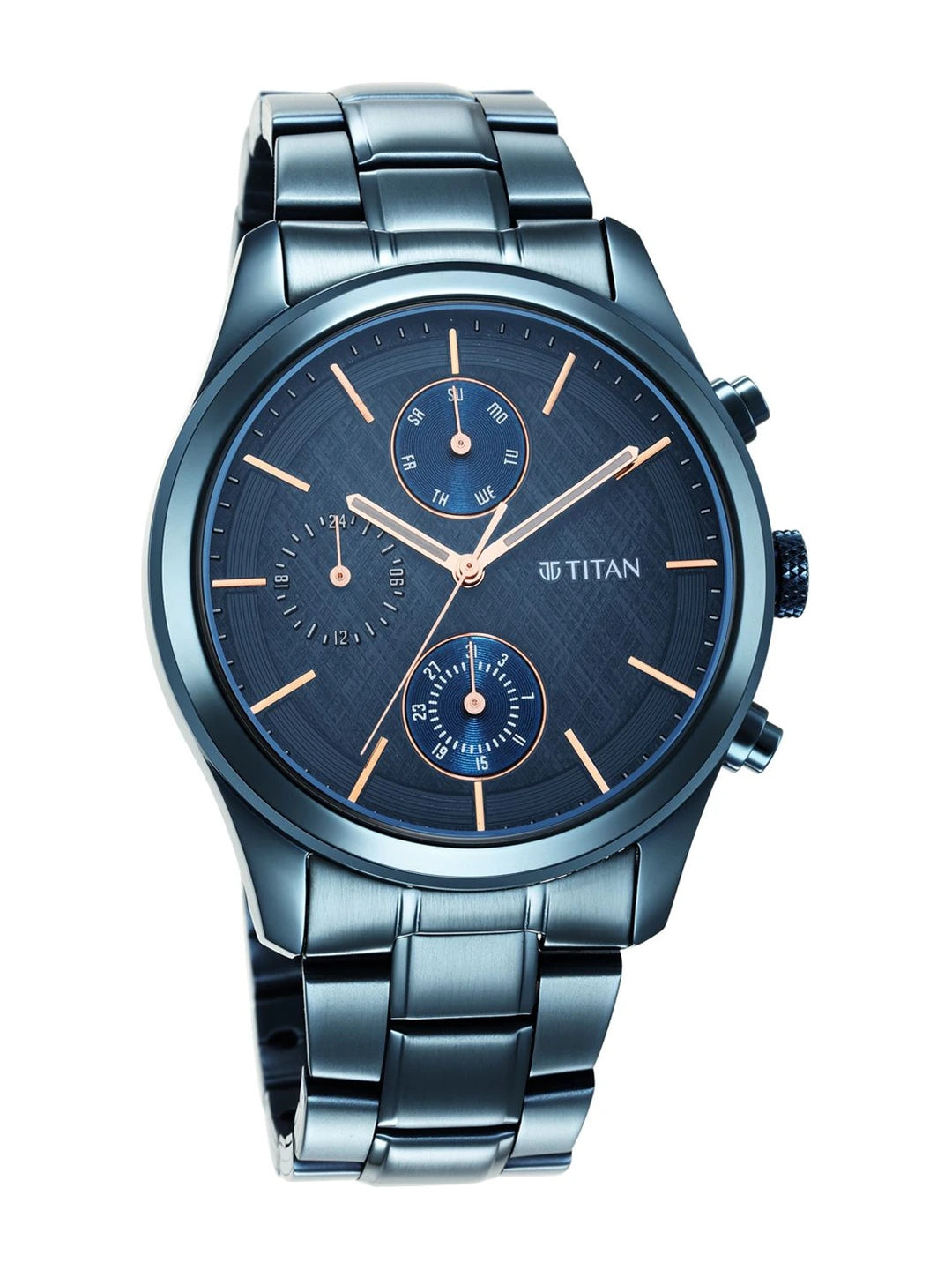 Titan Neo Splash Multifunction Analog With Blue Dial Watch - NT1805QM01