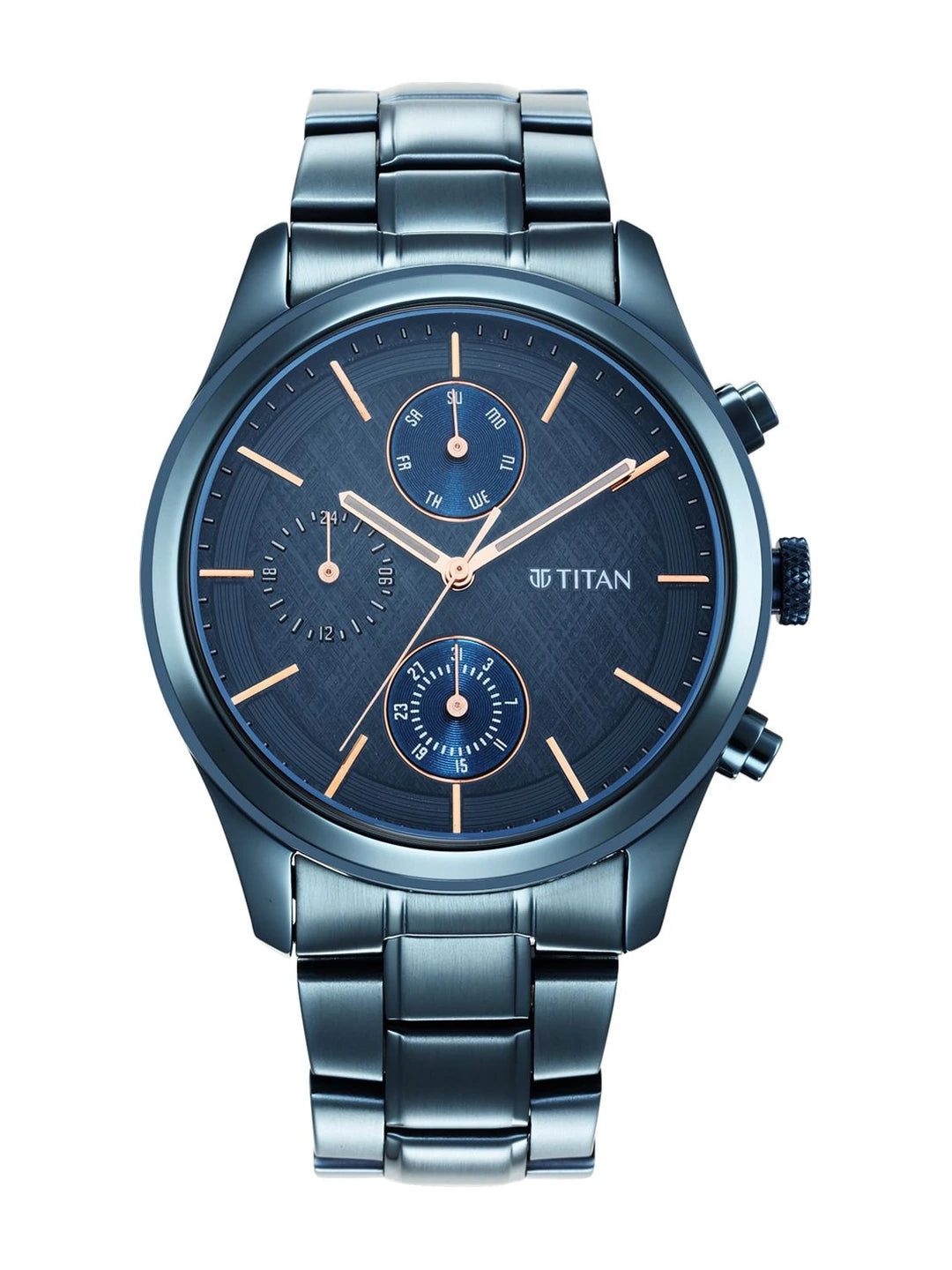 Titan Neo Splash Multifunction Analog With Blue Dial Watch - NT1805QM01