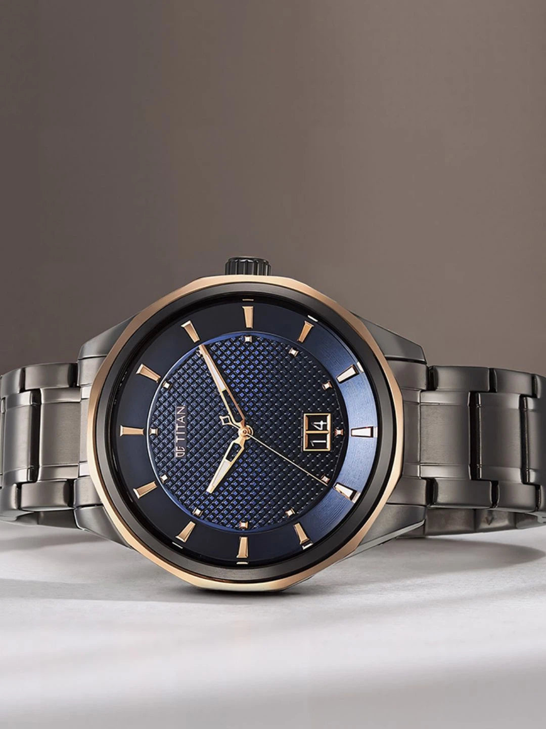 Titan Regalia Opulent Quartz Analog With Blue Dial Watch - NT1829KM05