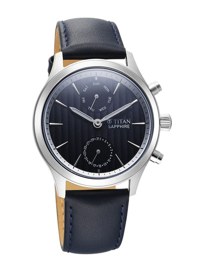 Titan Sapphire Multifunction Analog With Blue Dial Watch - NT1874SL02