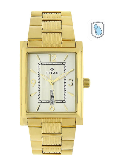 Titan Quartz Analog With Champagne Dial Watch - NT90024YM07