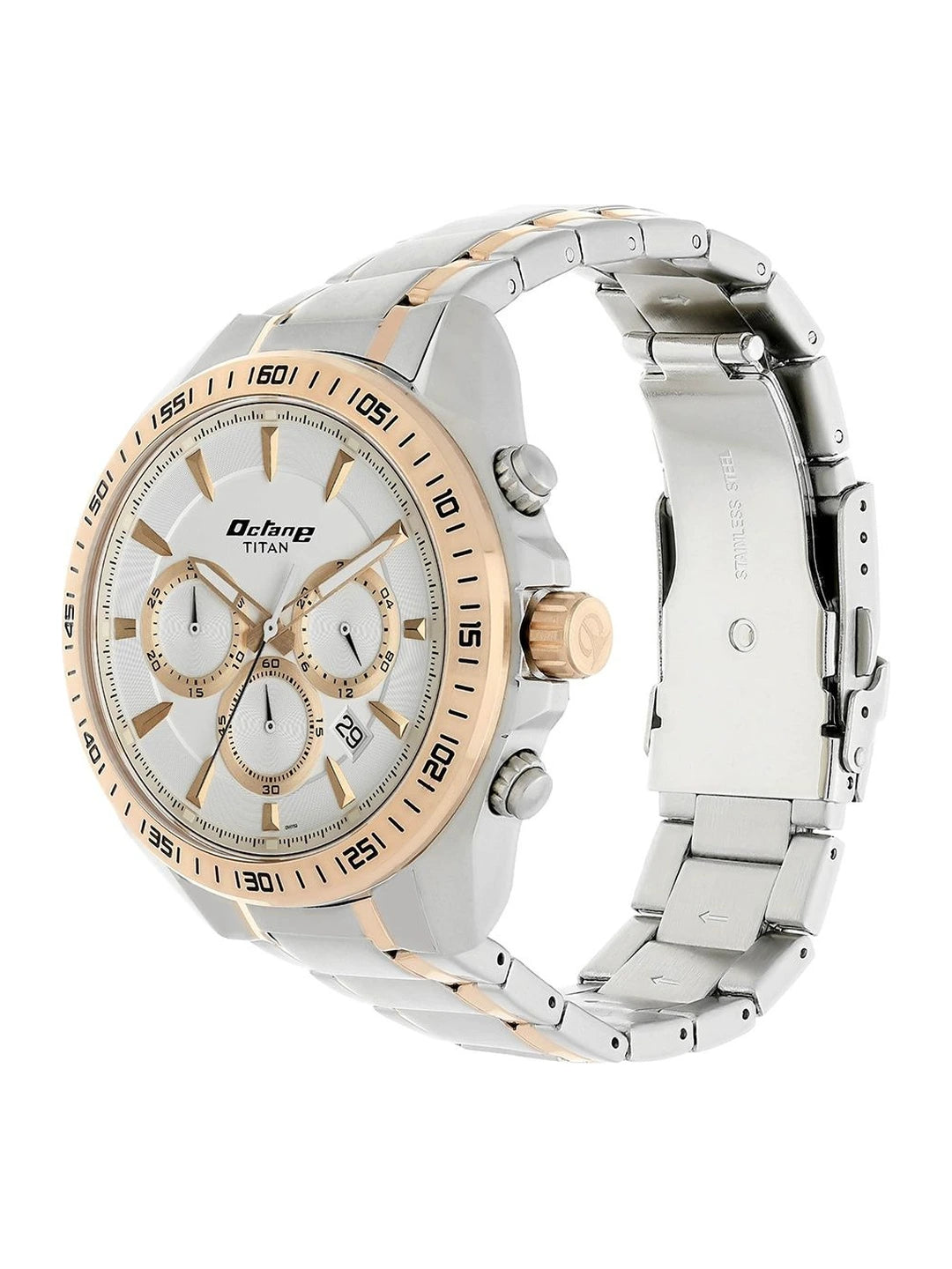 Titan Octane Chronograph Analog With White Dial Watch - NT90103KM01