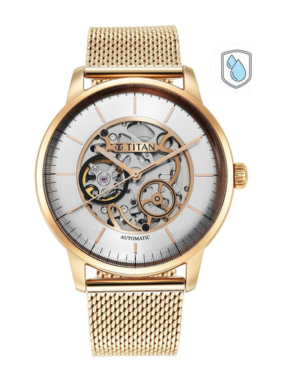 Titan Mechanical Automatic With Silver Dial Watch - NT90110WM01