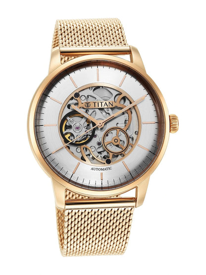 Titan Mechanical Automatic With Silver Dial Watch - NT90110WM01