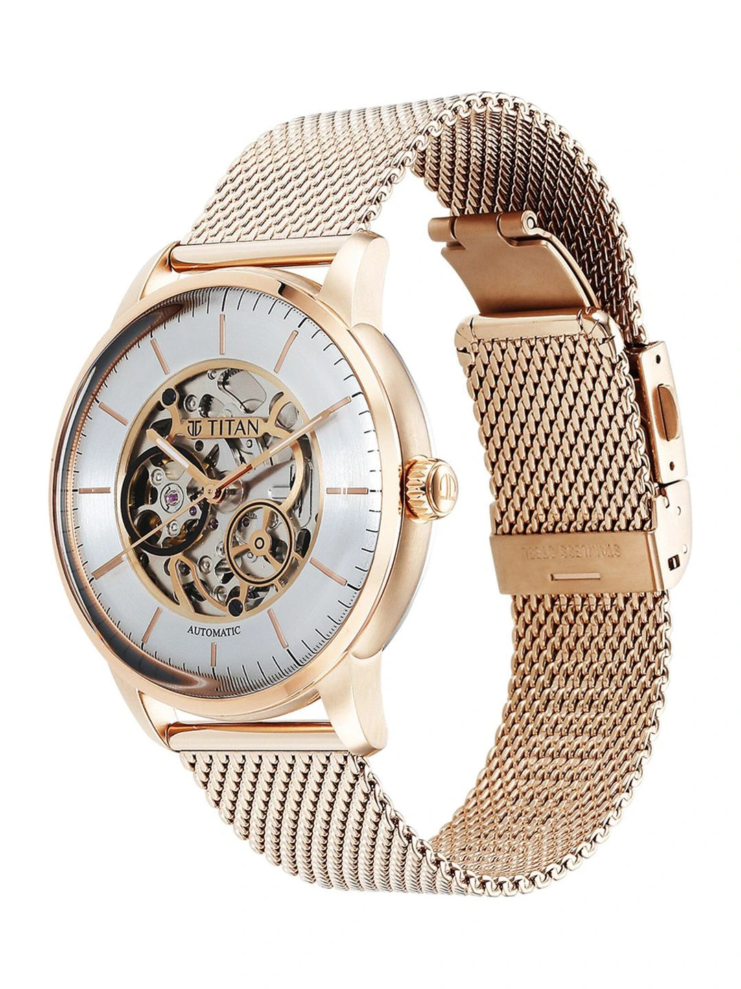 Titan Mechanical Automatic With Silver Dial Watch - NT90110WM01