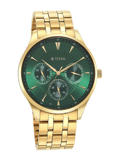 Titan Opulent Lii Multifunction Analog With Green Dial Watch - NT90127YM05