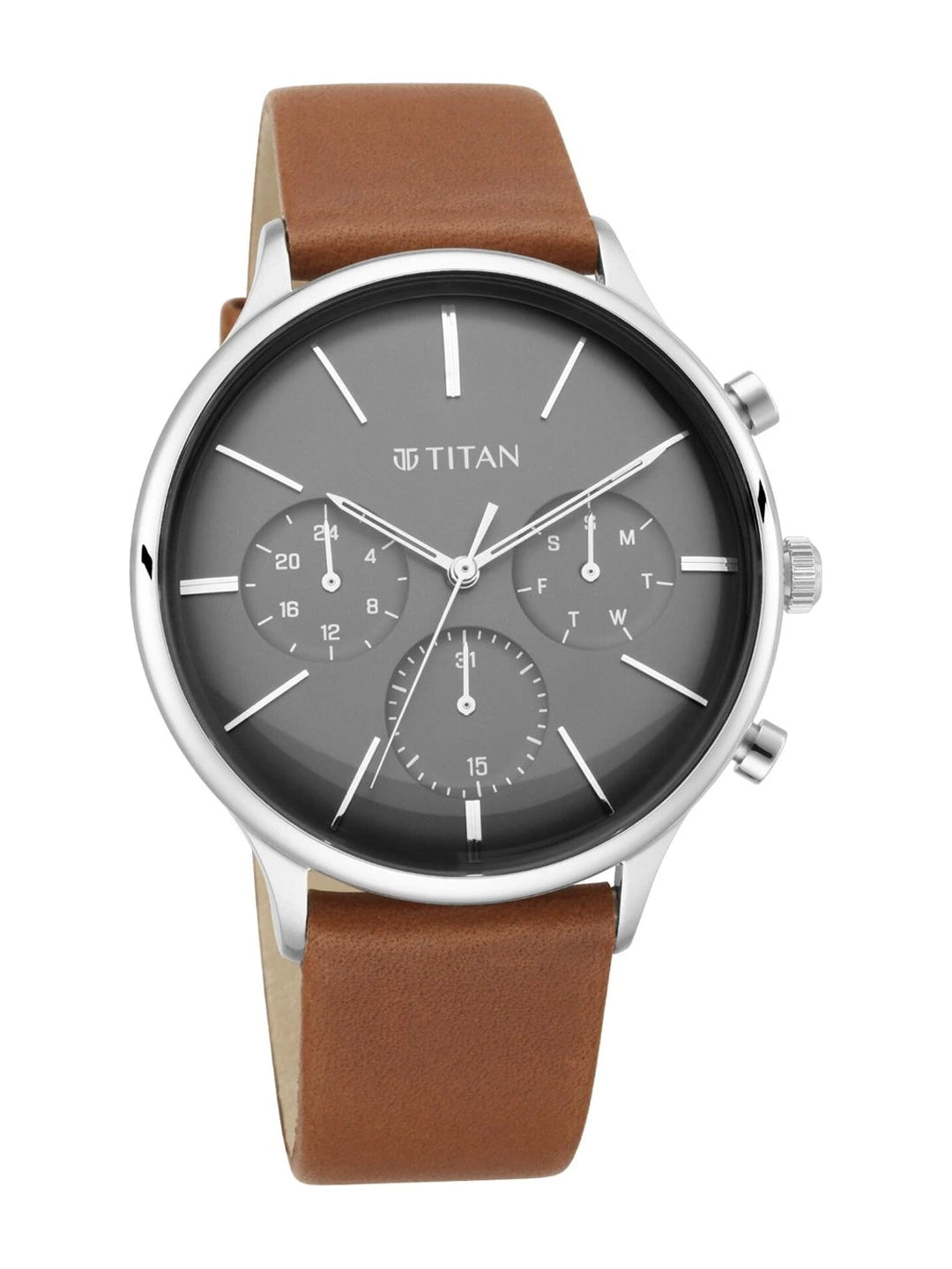 Titan Light Leathers Multifunction Analog With Anthracite Dial Watch - NT90134SL01
