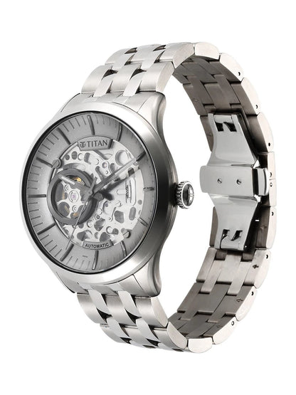 Titan Metal Mechanicals Automatic With Grey Dial Watch - NT90140TM01