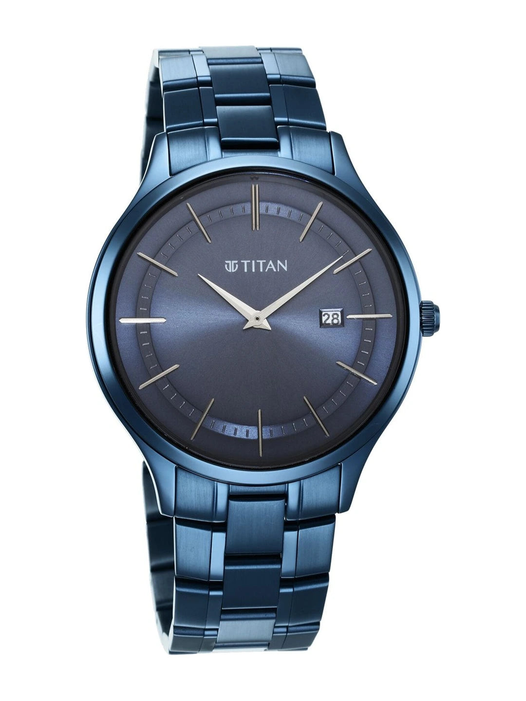 Titan Classique Slimline Quartz Analog With Blue Dial Watch - NT90142QM01