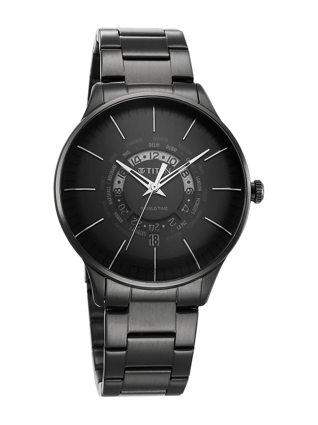 Titan Quartz Analog With Black Dial Watch - NT90145NM01