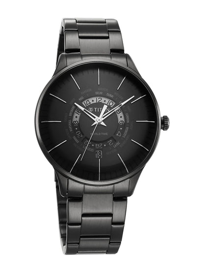Titan Quartz Analog With Black Dial Watch - NT90145NM01