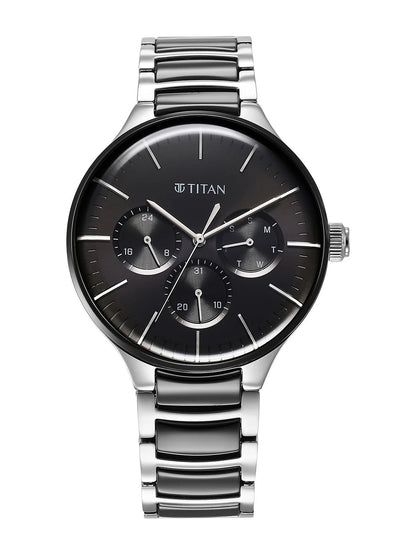 Titan Ceramic Fusion Multifunction Analog With Black Dial Watch - NT90148KD01