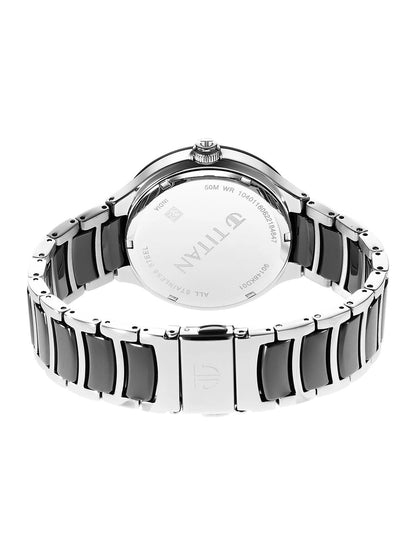 Titan Ceramic Fusion Multifunction Analog With Black Dial Watch - NT90148KD01