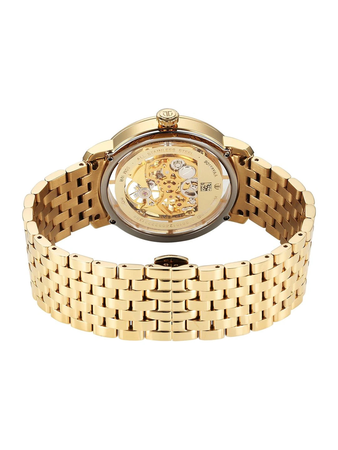 Titan Mechanical Slimline Automatic With Golden Dial Watch - NT90158YM01