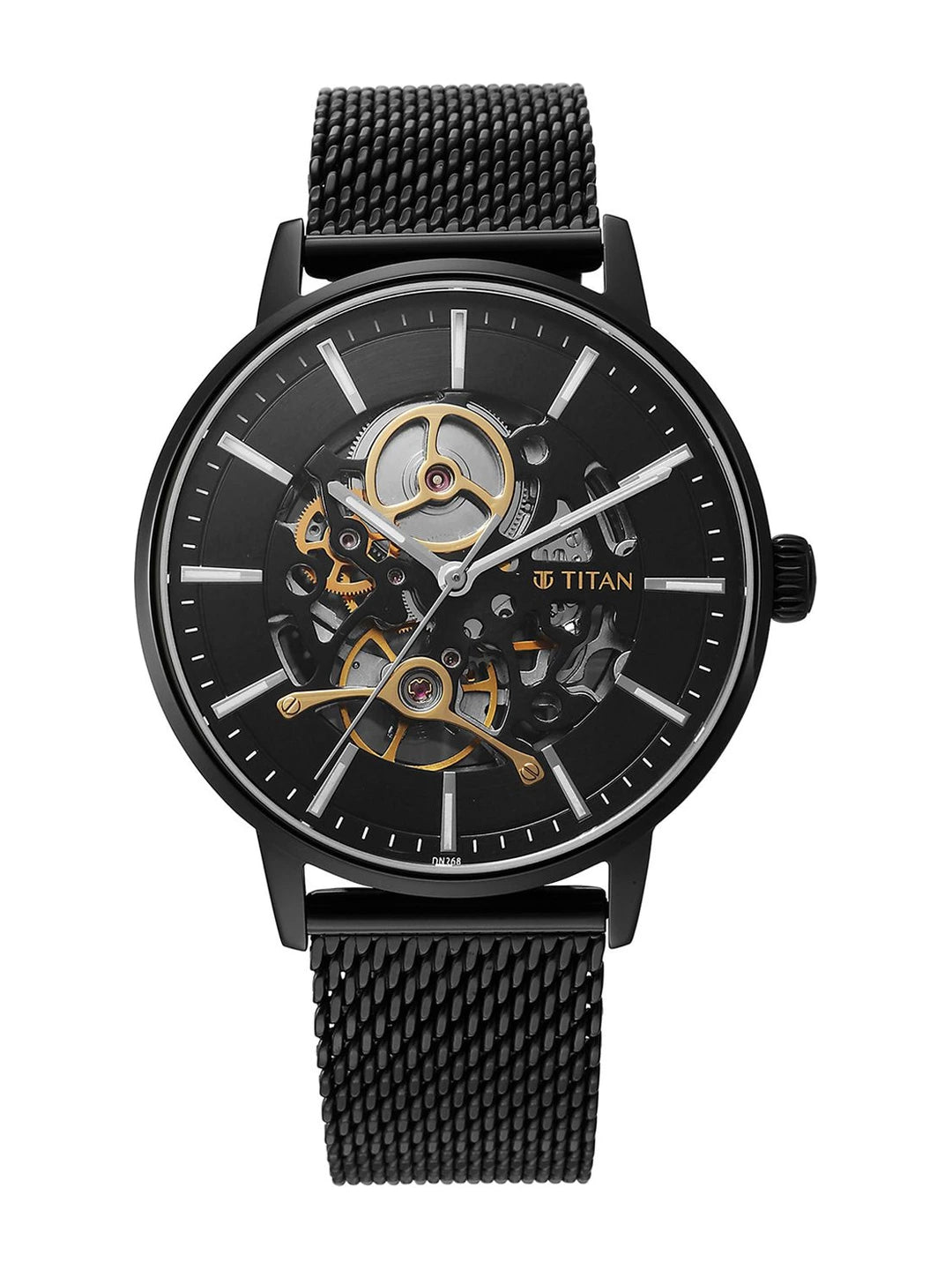 Titan Slimline Mechanical With Black Dial Watch - NT90159NM01