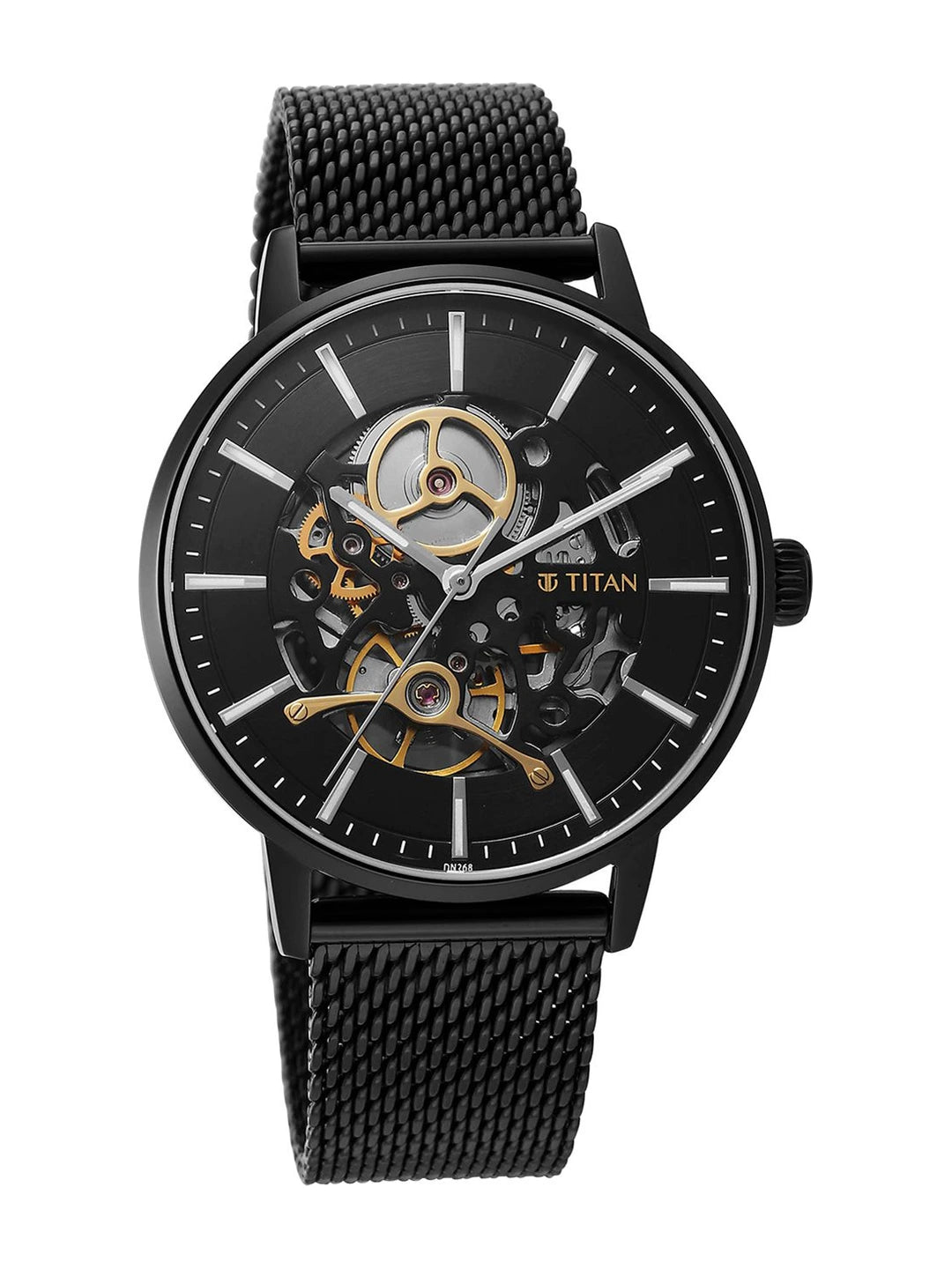 Titan Slimline Mechanical With Black Dial Watch - NT90159NM01