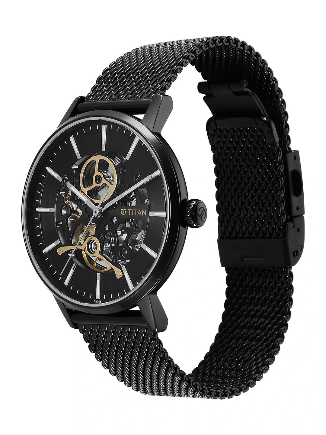 Titan Slimline Mechanical With Black Dial Watch - NT90159NM01