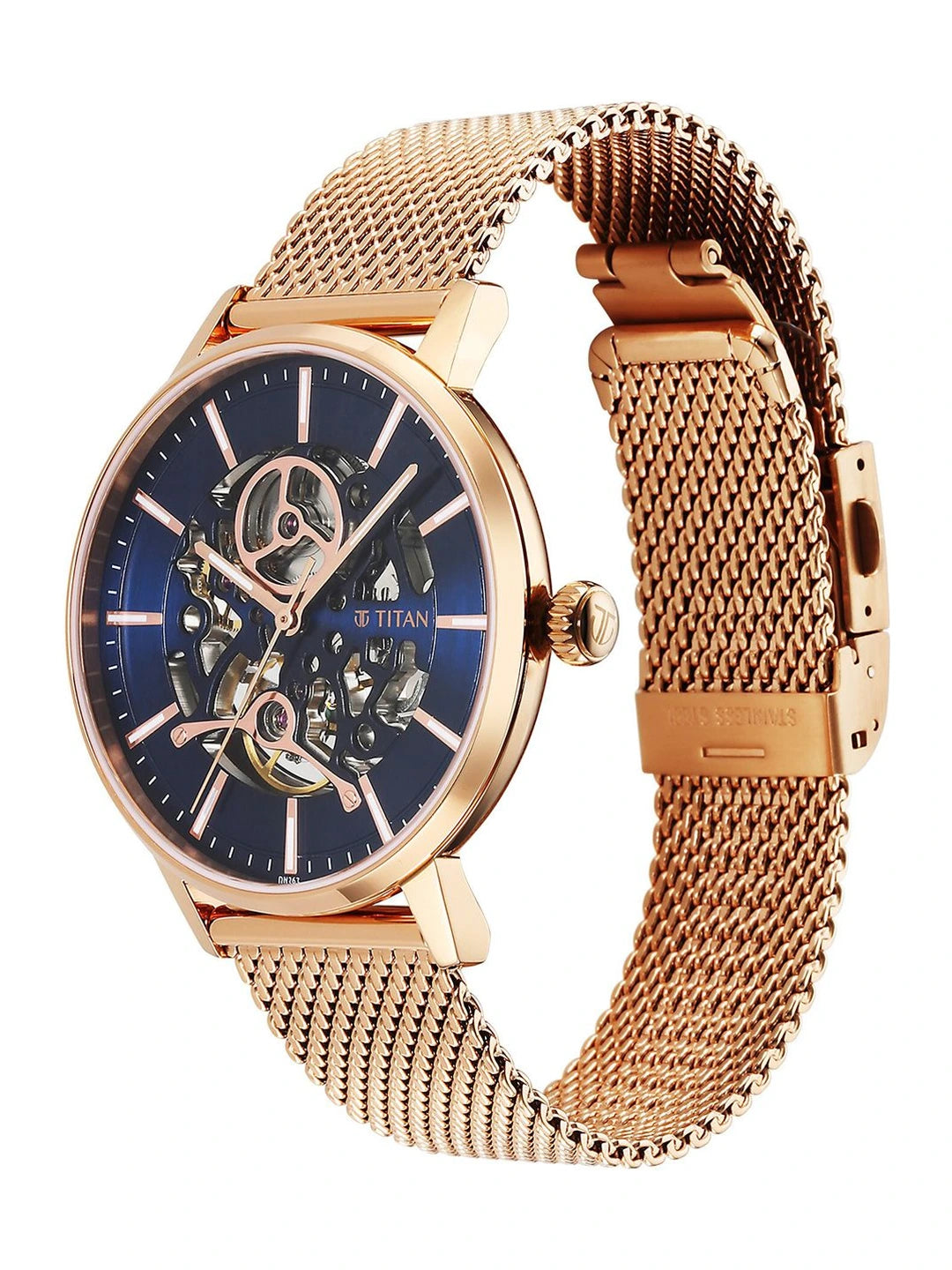 Titan Slimline Mechanical With Midnight Blue Dial Watch - NT90159WM01
